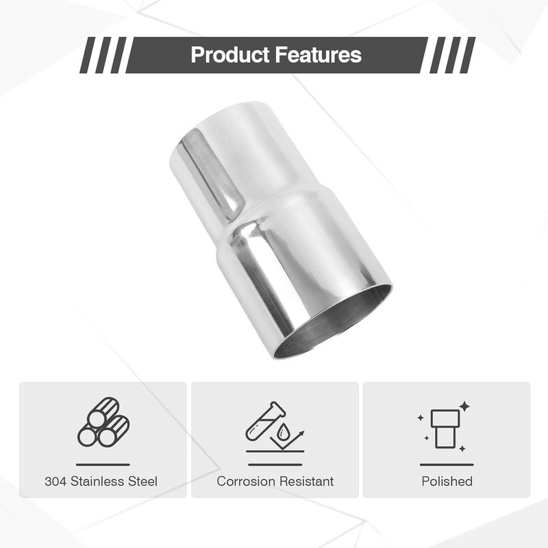 GESEXI Exhaust Adapter Connector 2"ID to 2.25"ID，Exhaust Adapter Total Length 4 "Stainless Steel Polished. - Image 3